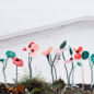 Fleurs en laine - coquelicot Blanc