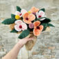 Fleurs en laine - coquelicot Blanc