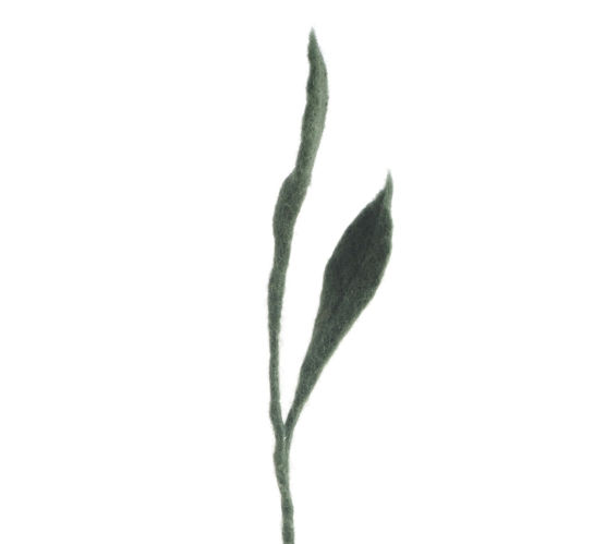 Fleur en laine Duo de feuille pointues