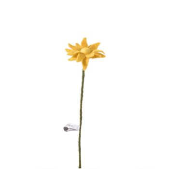 Fleur en laine tournesol mini