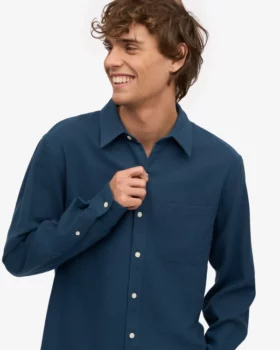 Chemise flanelle petrol blue