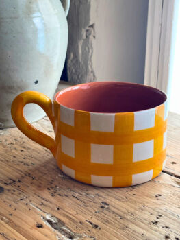 Flat mug jaune