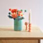 Fleur en laine coquelicot Orange