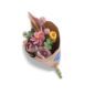 Fleur en laine Dahlia rose