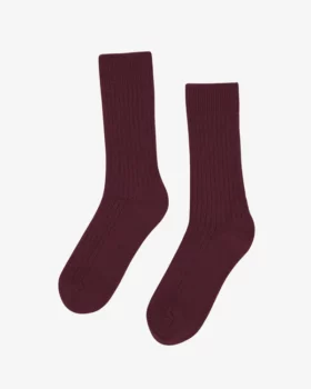 Chaussettes laine merinos oxblood red