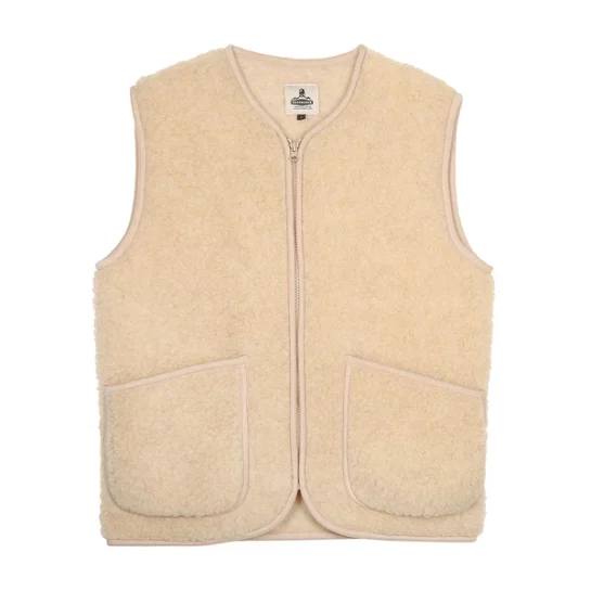 Veste Sans Manches Laine Beige
