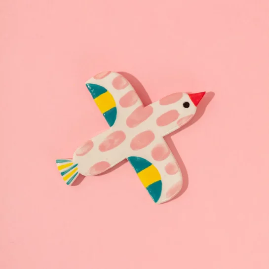 Céramique Oiseau Bird Pink Rose