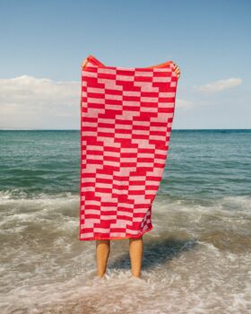 Serviette de bain poppy corail