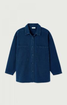 Chemise comow denim brandée au dos