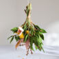 Fleurs en laine - Feuillage vert