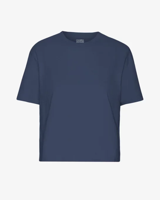 Crop Shirt Boxy Petrol Blue