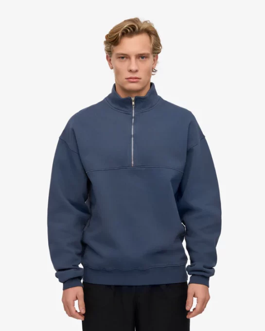 Quarter Zip Petrol Blue