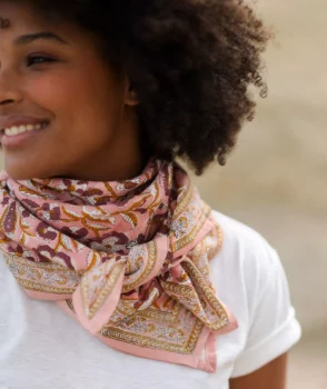 Foulard grand format jaya blush